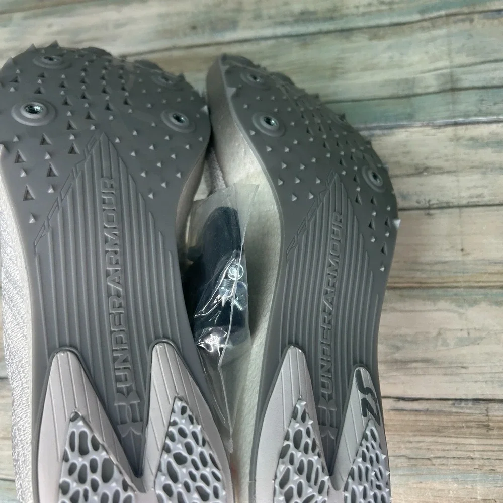 Under Armour Shakedown Elite‎ White Track Field Shoes Cleats Mens 12 Womens 13.5